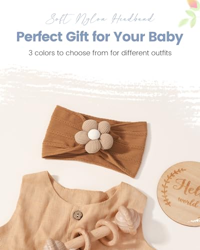 Jollybows 3 Pcs Baby Girls Flower Headbands 1