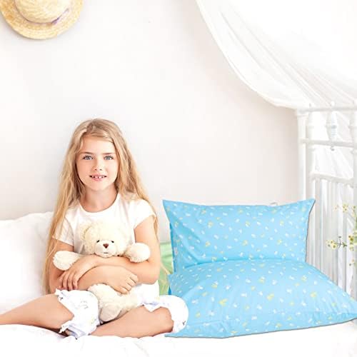 USfivefam 100 Cotton Toddler Pillowcases 2 Pack Blue Pawprints