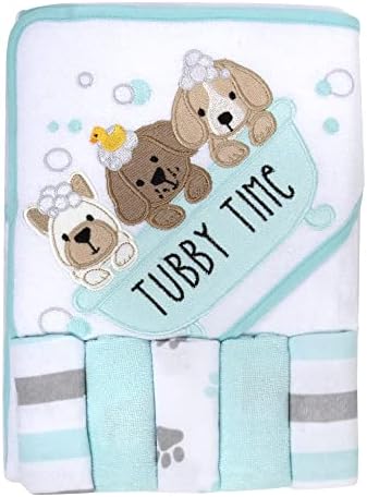 Baby Hooded Towel and Washcloth Set for 6-12 Months