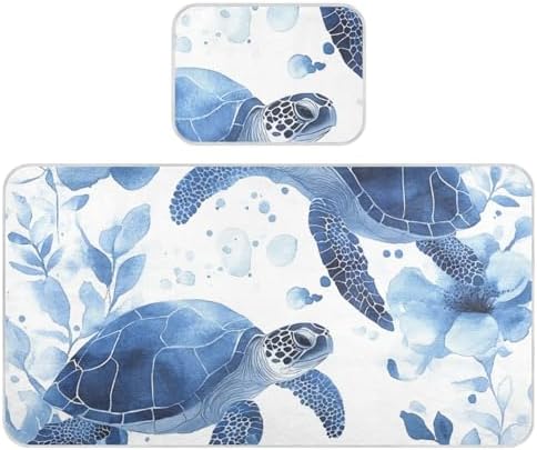 Blue Flower Cooling Baby Mattress Protector 28x52 Inch