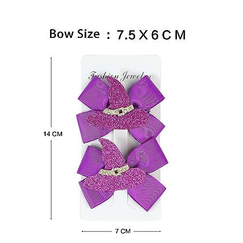2 Pack Purple Witch Hat Hair Clips for Halloween