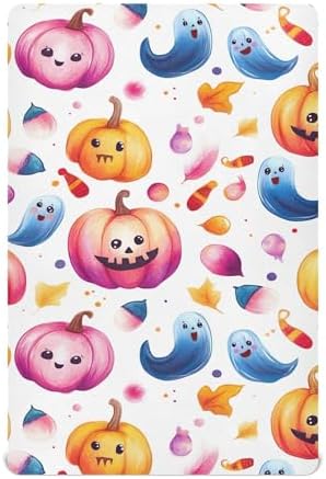 Qilmy Cute Ghosts Crib Sheet for Baby Soft Breathable and Snug Fit