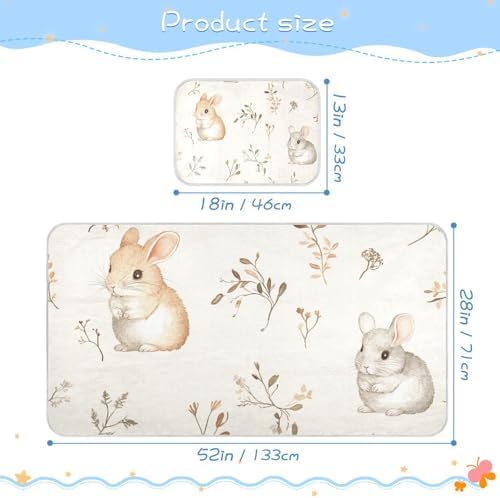 Safari Bunnies Cooling Baby Waterproof Crib Mattress Protector