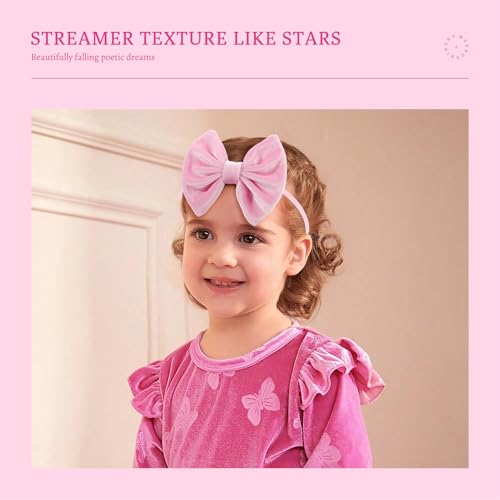 Velvet Baby Girl Headband Set Black White Pink