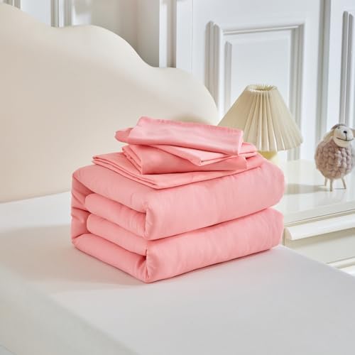 UOZZI BEDDING Toddler Bed Set 5 Piece Pink
