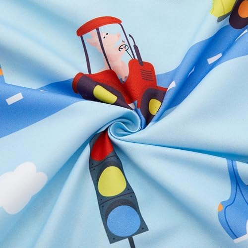 PINNKKU 4-Piece Toddler Bedding Set with Cars Road Design