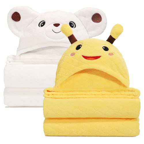 WODHOY Hooded Baby Towels 0-5 Years 2 Pcs Set