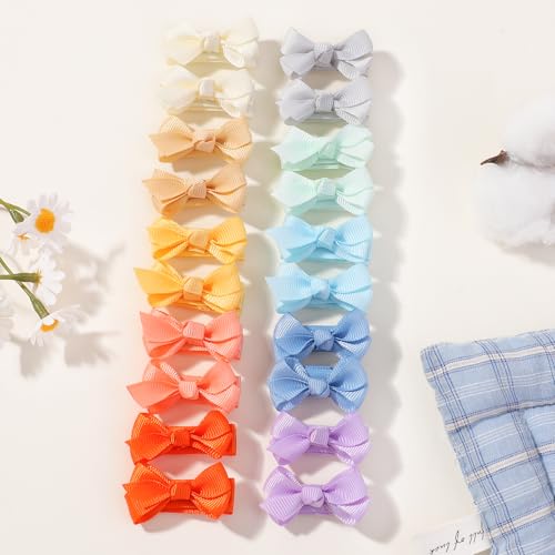 YHXX YLEN 52Pcs Mini Hair Clips with Bows for Babies and Toddlers