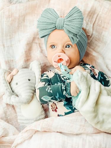DRESHOW BQUBO Soft Stretchy Baby Headbands with Bows 3 Pack