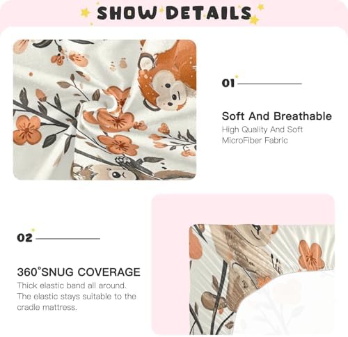 Wajiw Forest Animals Crib Sheets for Girls and Boys 28x52In