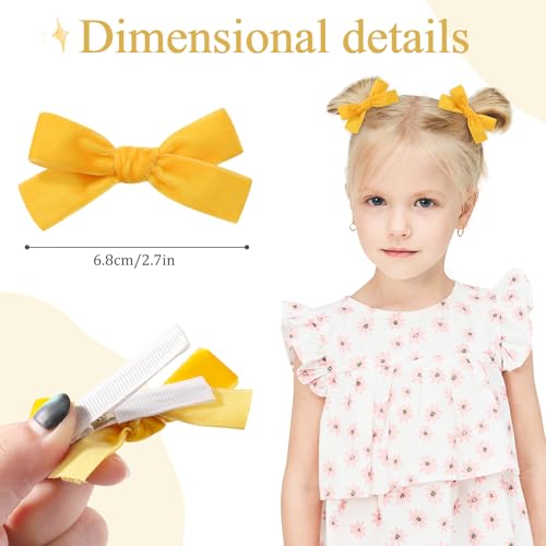 20PCS Velvet Hair Bow Clips for Girls