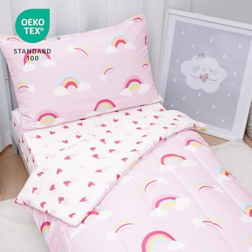 Davids Kids 4 Piece Toddler Bedding Set - Rainbow