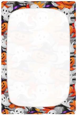 Qilmy Halloween Pumpkins Fitted Crib Sheet for Kids