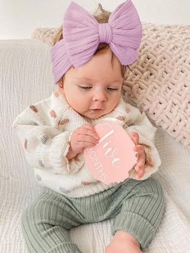 DRESHOW BQUBO Soft Stretchy Baby Headbands with Bows 3 Pack