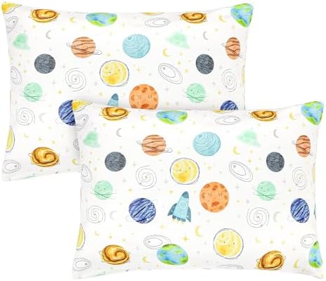 ManFaiSky 2 Pack Toddler Pillowcases with Planet Patterns