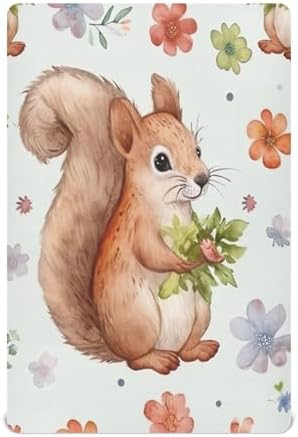 Wajiw Squirrel Crib Sheets for Girls and Boys