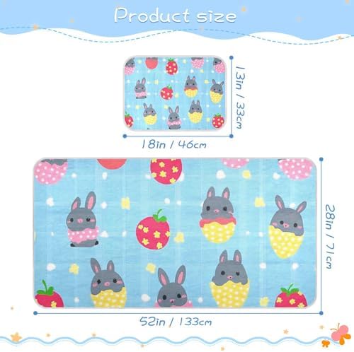 Cooling Cute Bunnies Mattress Pad 28x52 Baby Waterproof Crib Cover