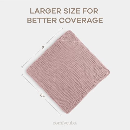 Comfy Cubs Hooded Baby Towel 2-Pack - Mauve and Blush