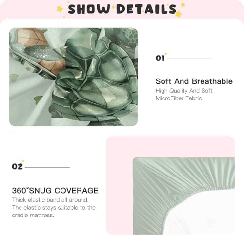 Wajiw Turtle Crib Sheets for Soft and Breathable Sleep 1