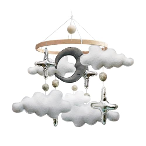 MOVEBO Handmade Felt Crib Mobile Moon Cloud Star