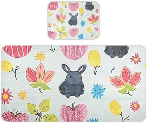 Simple Floral Cute Cartoon Bunnies Mattress Pad 28x52
