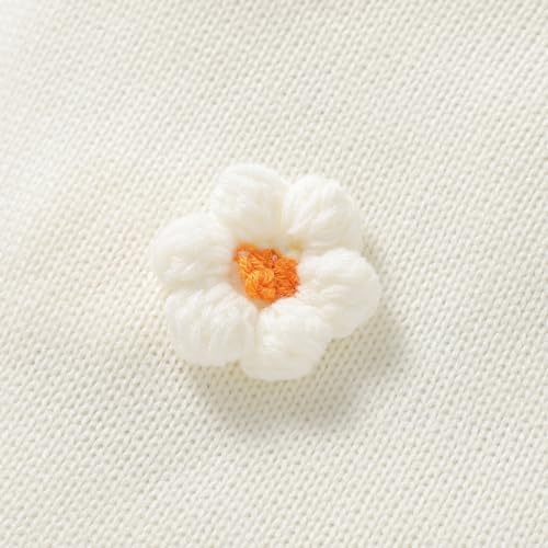 DovFanny Soft Acrylic Baby Blanket with Handmade Flowers