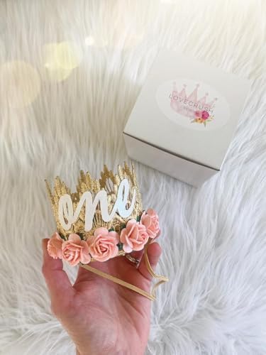 Handcrafted Flower Crown for Baby Girl 1st Birthday
