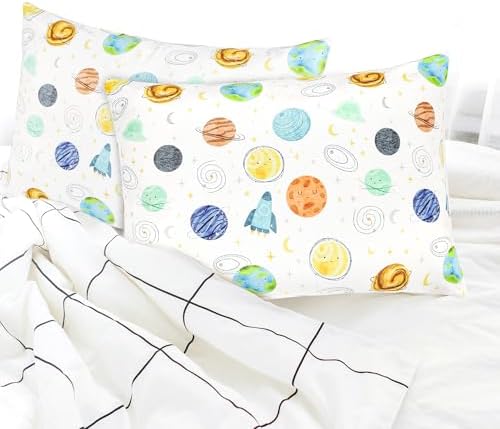 ManFaiSky 2 Pack Toddler Pillowcases with Planet Patterns