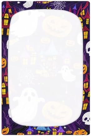 Qilmy Halloween Ghosts Fitted Crib Sheet for Baby Bed