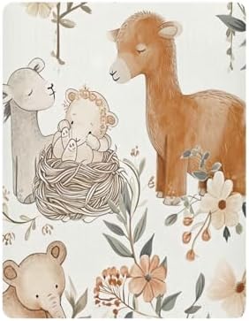 Wajiw Forest Animals Crib Sheets for Girls and Boys 1