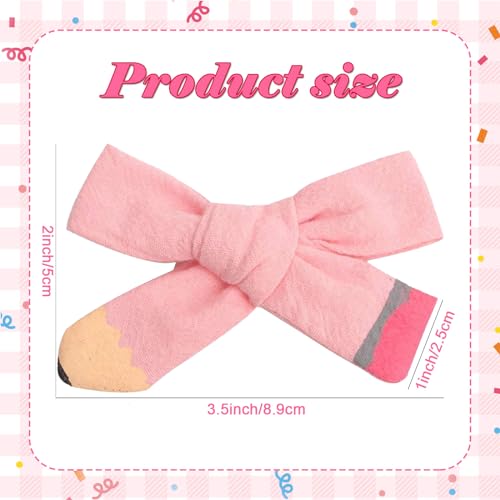 Vsdski Cute Pink Pencil Bow Hair Clips for Girls