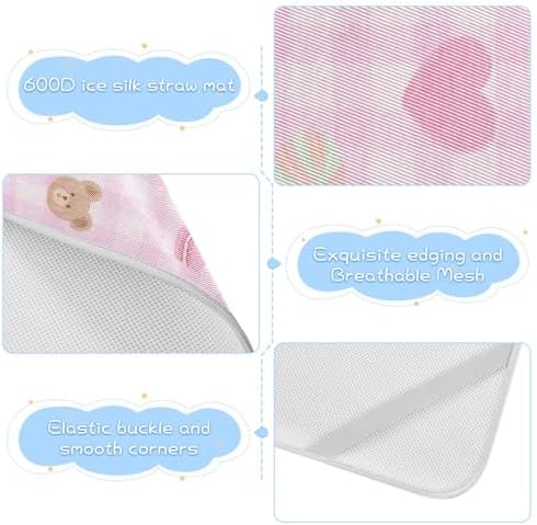Cooling Baby Crib Mattress Protector 28x52 Pink Mesh