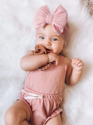 DRESHOW BQUBO Soft Stretchy Baby Headbands with Bows 3 Pack