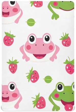 Wajiw Frogs Crib Sheets Soft Breathable Fitted Sheets