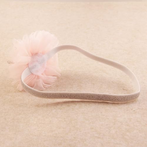Nishine Mini Baby Girl Tulle Crown Headband Silver Elastic