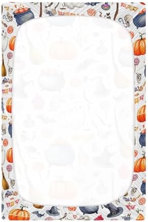 Qilmy Halloween Crib Sheet for Girls and Boys