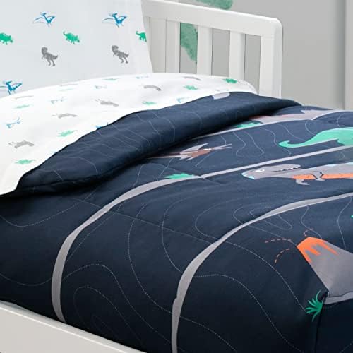 Delta Children Toddler Bedding Set - Jurassic Dinosaur 4 Piece for Boys