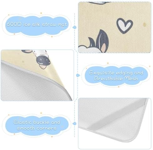 Cute Animal Cow Champagne Cooling Baby Crib Mattress Pad