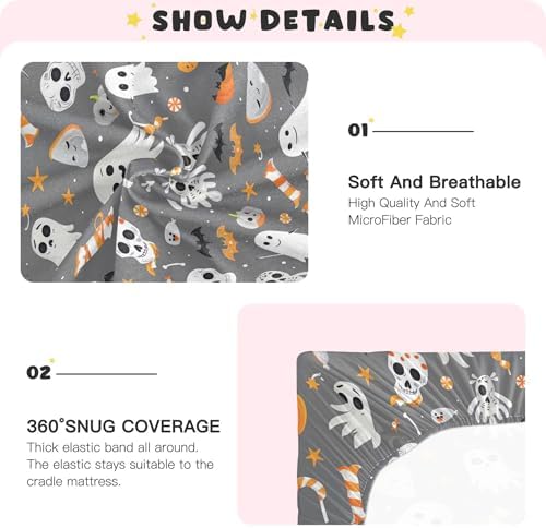 Qilmy Halloween Pumpkins Fitted Crib Sheet