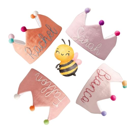 Salmon Orange Personalized Birthday Crown for Toddlers
