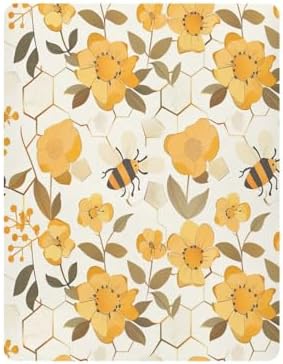 Wajiw Bees Crib Sheets Soft Breathable Fitted