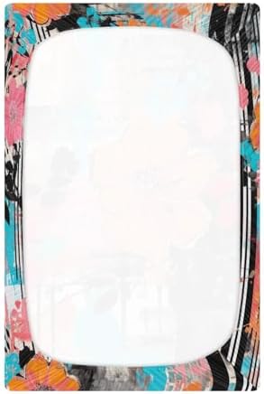 Wajiw Floral Stripes Crib Sheets for Girls and Boys
