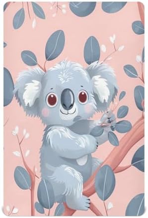 Wajiw Koala Crib Sheets Soft Breathable Fitted Sheets 28x52In
