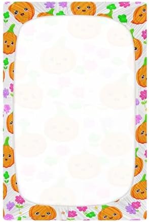 Qilmy Halloween Pumpkins Fitted Crib Sheet for Baby