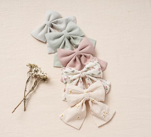 Fancy Clouds 10-Piece Flower Print Hair Bow Set for Girls