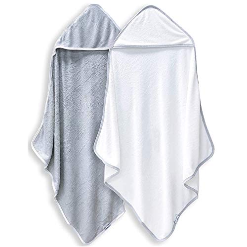 2 Pack Bamboo Queen Baby Hooded Towels - Ultra Soft for Newborn