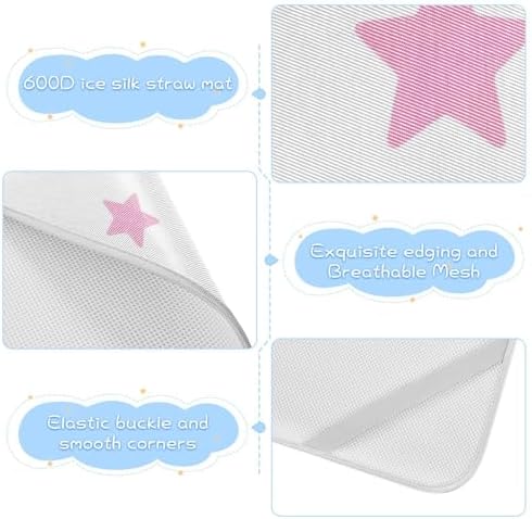 Pink Star Cooling Baby Mattress Pad Waterproof 28x52