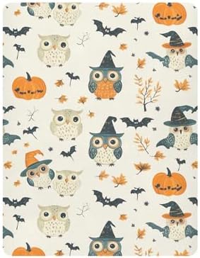 Qilmy Halloween Owls Fitted Crib Sheet for Baby