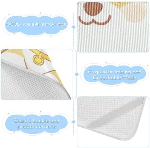 Shiba Inu Bone Dog Orange Cooling Mattress Pad for Baby 28x52