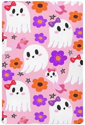 Qilmy Halloween Ghosts Fitted Crib Sheet for Kids 28 x 52 in